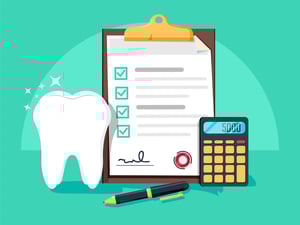 PPOs tooth, clipboard, and calculator